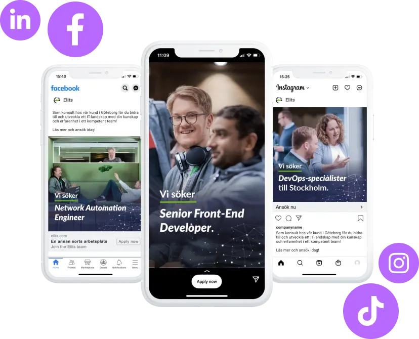 ELITS social job ads for senior tech roles