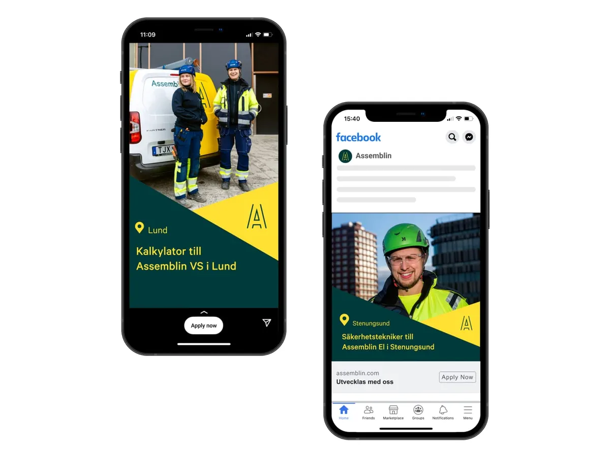 Assemblin branded recruitment ad campaign created with Adway