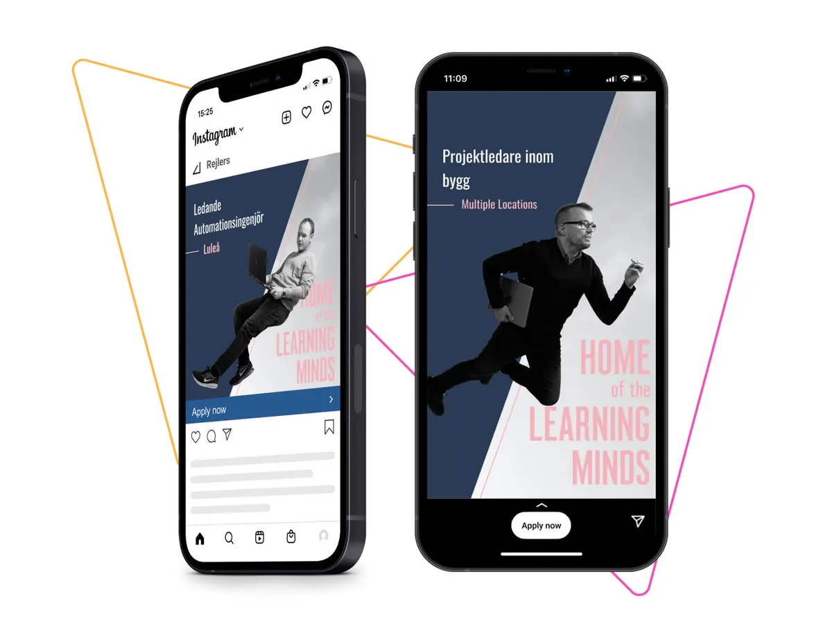 Rejlers branded recruitment ad campaign created with Adway