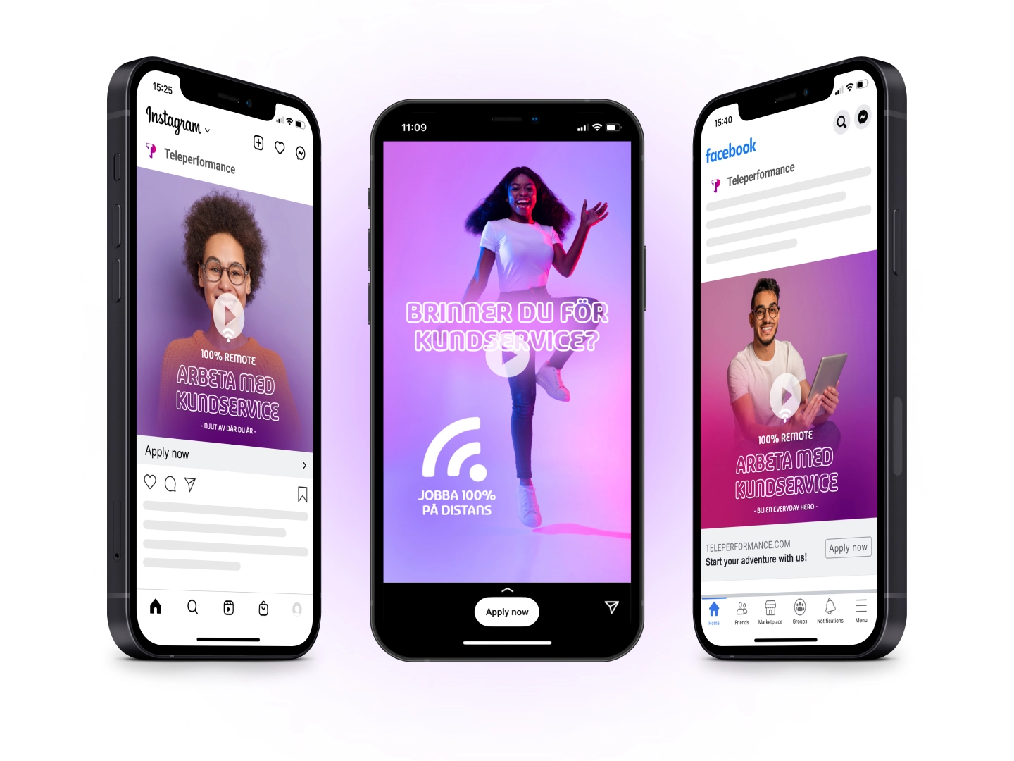 Teleperformance Cloud Campus branded recruitment ad campaign created with Adway
