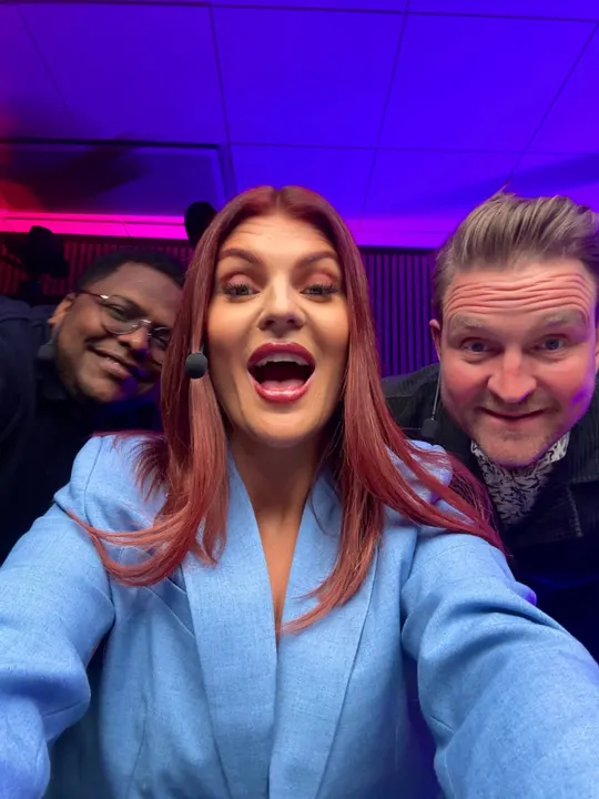 Adway team members taking a selfie before a live stream