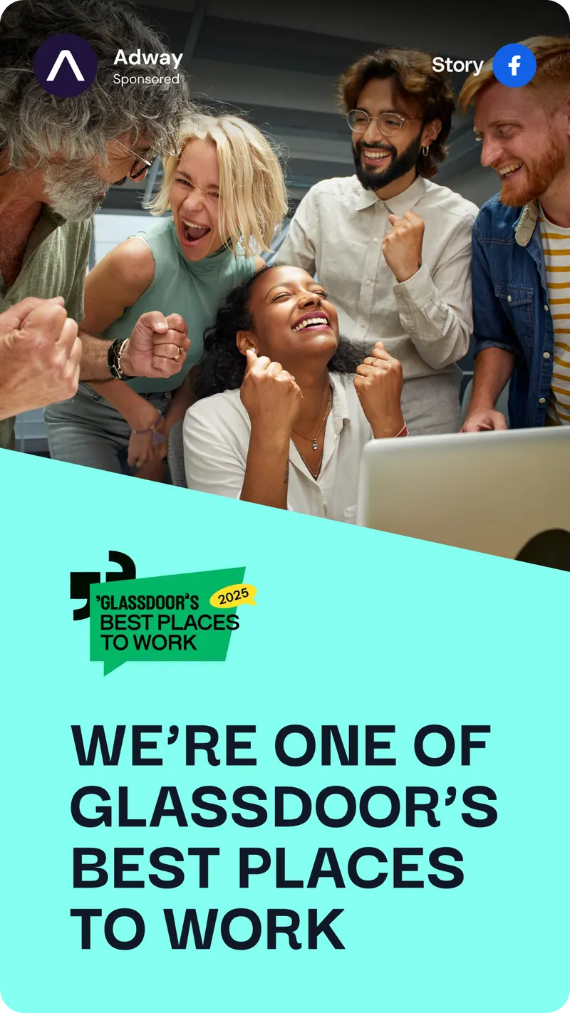 Branded social job ad example — feed placement