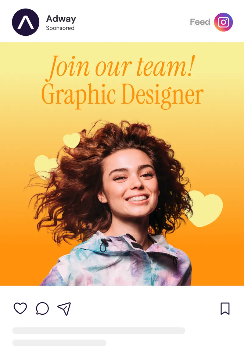 Branded social job ad example — vertical placement