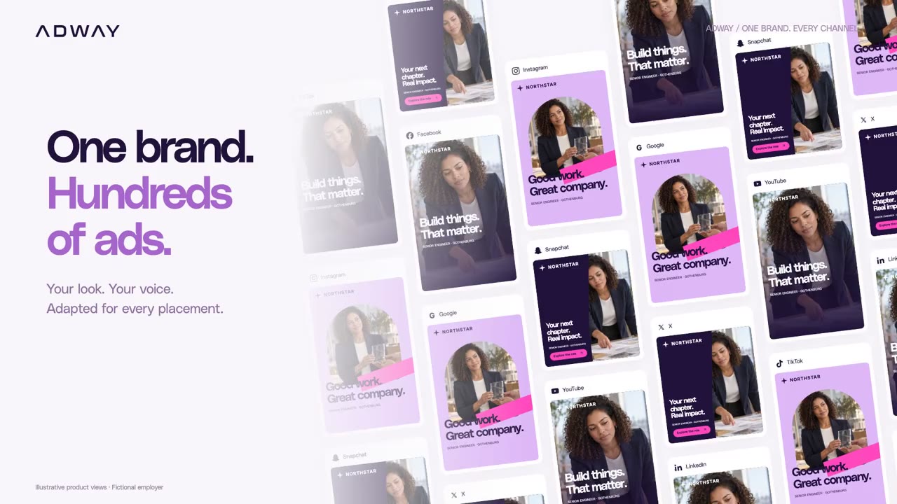 Employer-brand creative adapted to social platforms